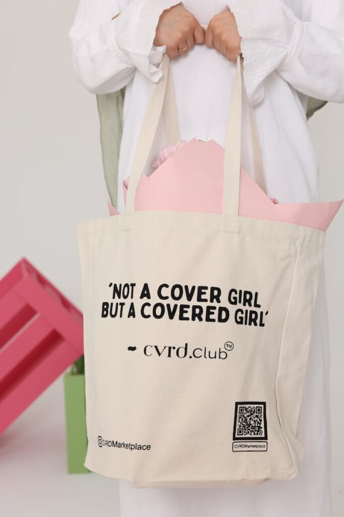CVRD Club tote Not a Cover Girl but a Covered Girl UAE