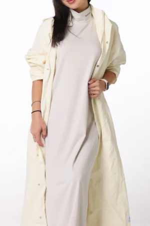 Off White Maxi Coat | Active Hassani