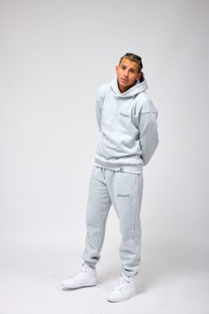 Grey Fleece Lined Hoodie & Joggers Set | Active Hassani