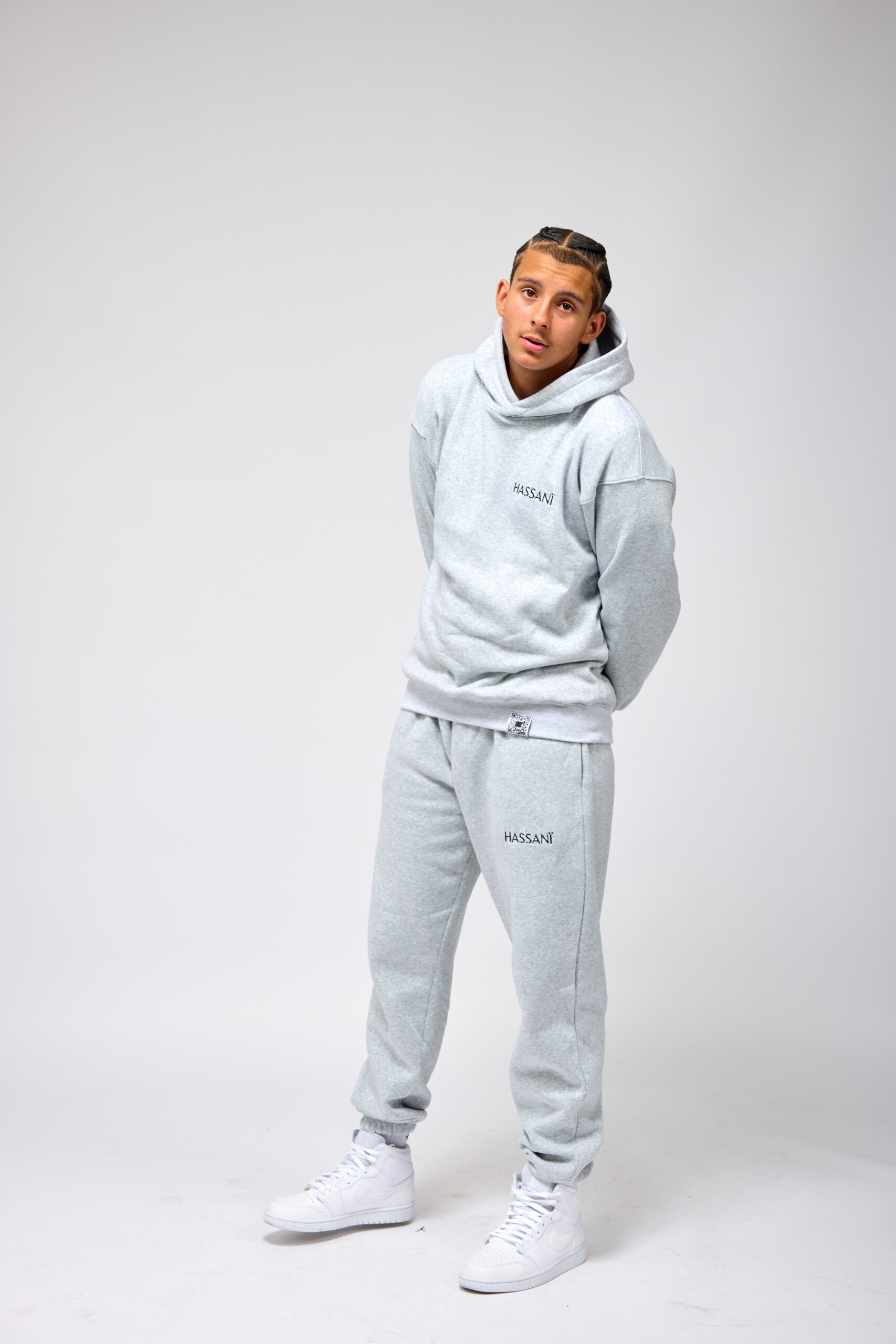 Grey Fleece Lined Hoodie & Joggers Set | Active Hassani